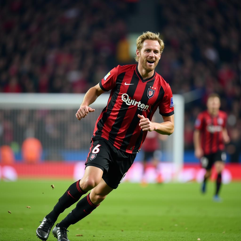 Erling Haaland celebrates a goal for Manchester City