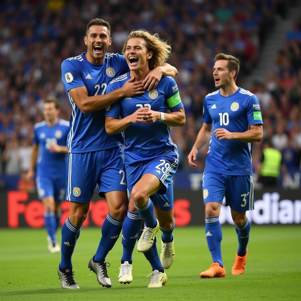 Erling Haaland celebrating a goal