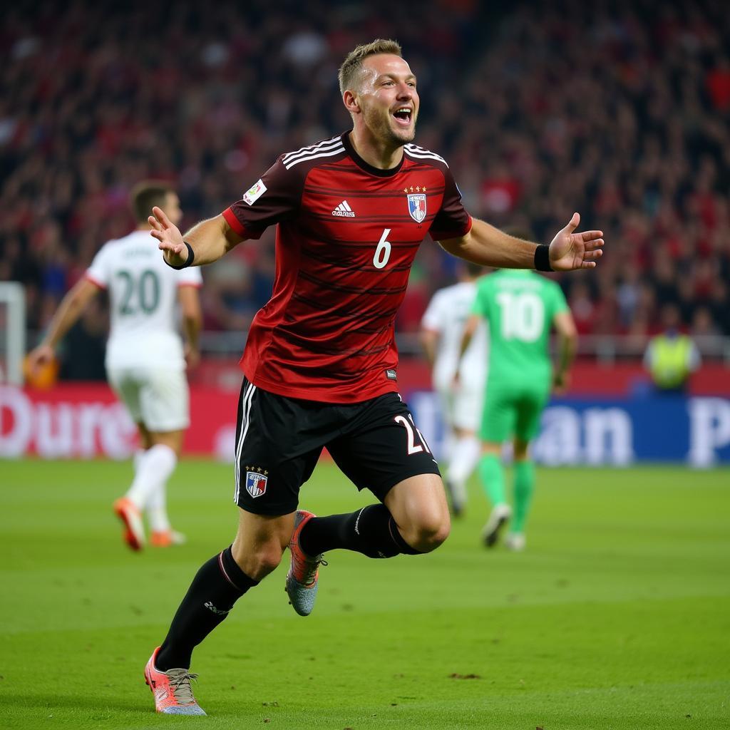 Haaland celebrating a goal against Werder Bremen