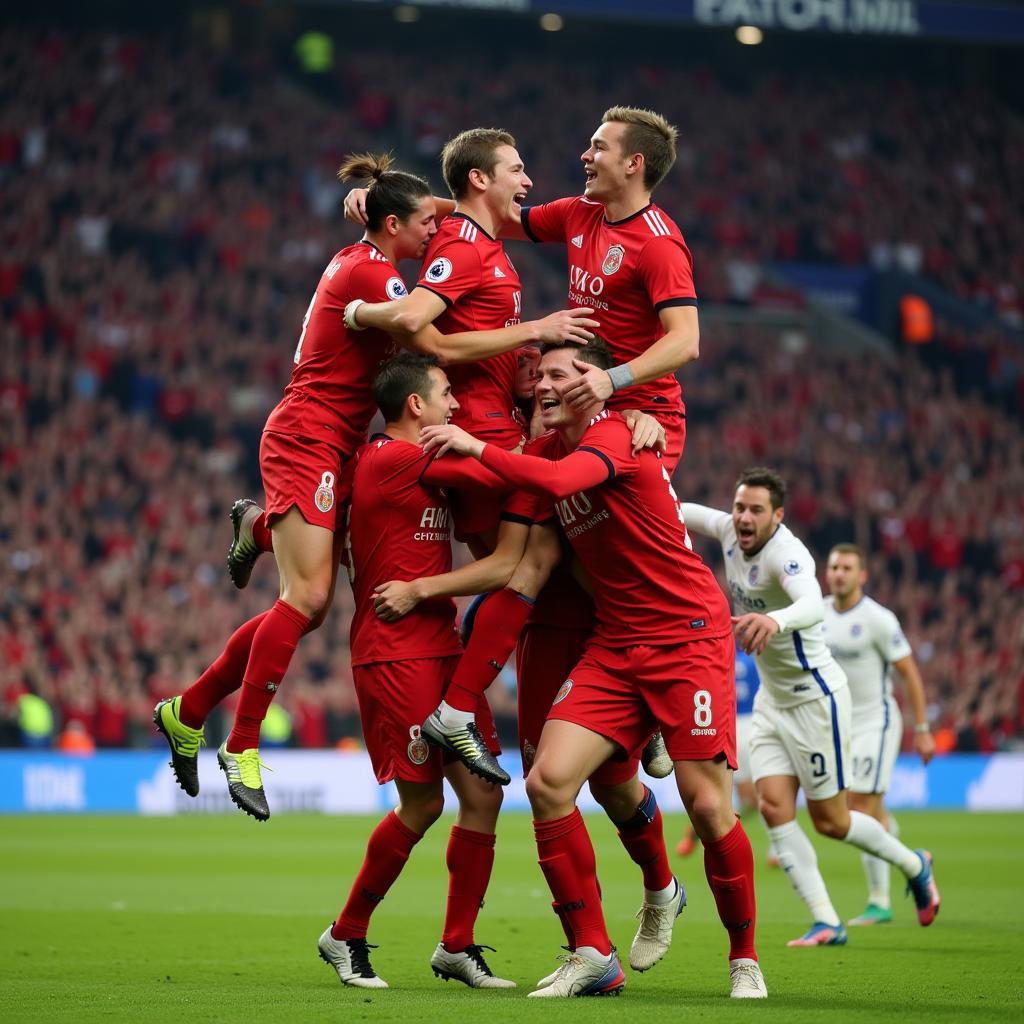 Haaland celebrates scoring a goal in the Champions League