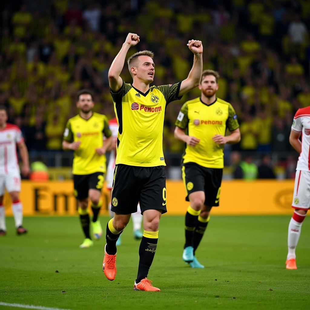 Haaland Celebrating a Goal for Dortmund