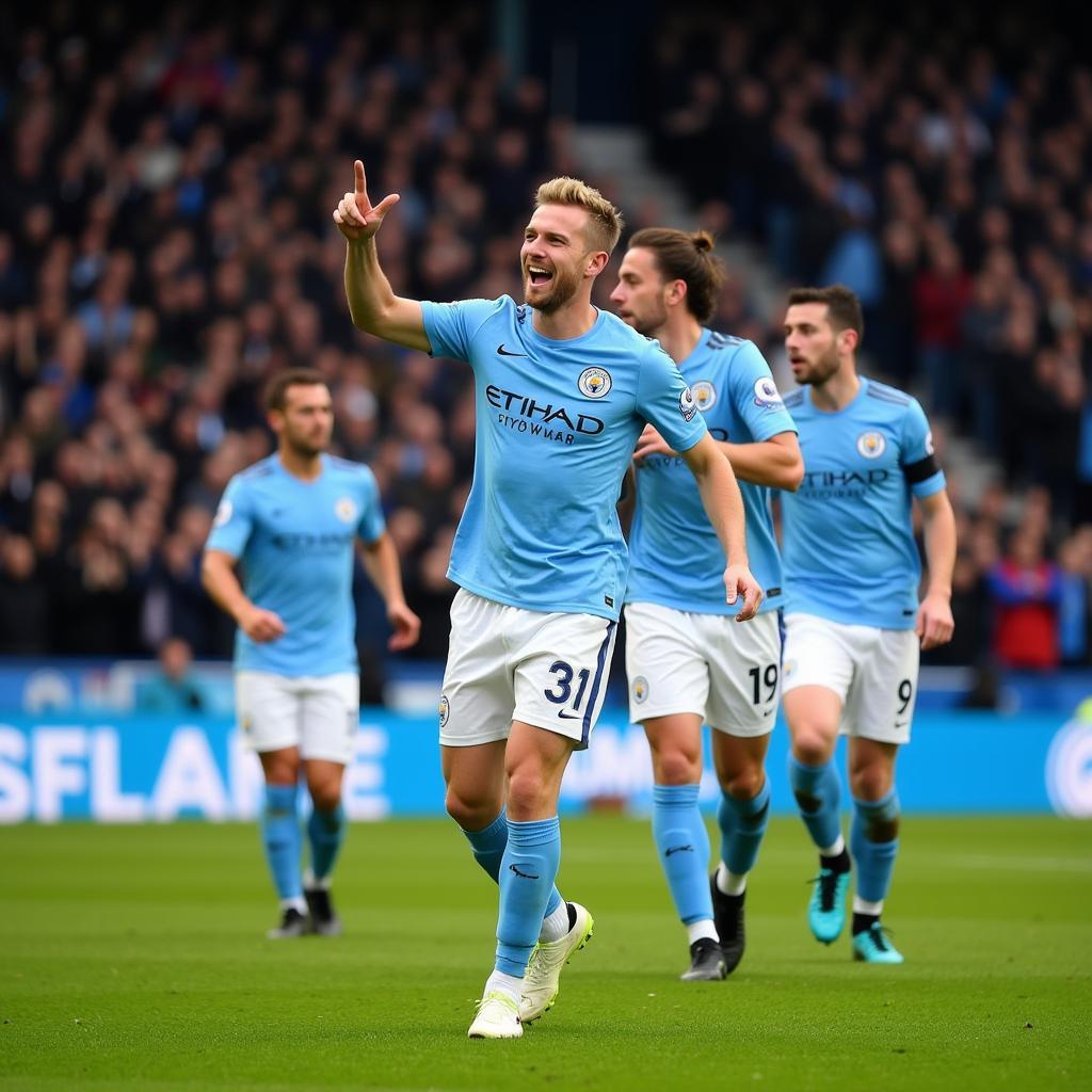 Haaland Celebrating a Goal for Manchester City