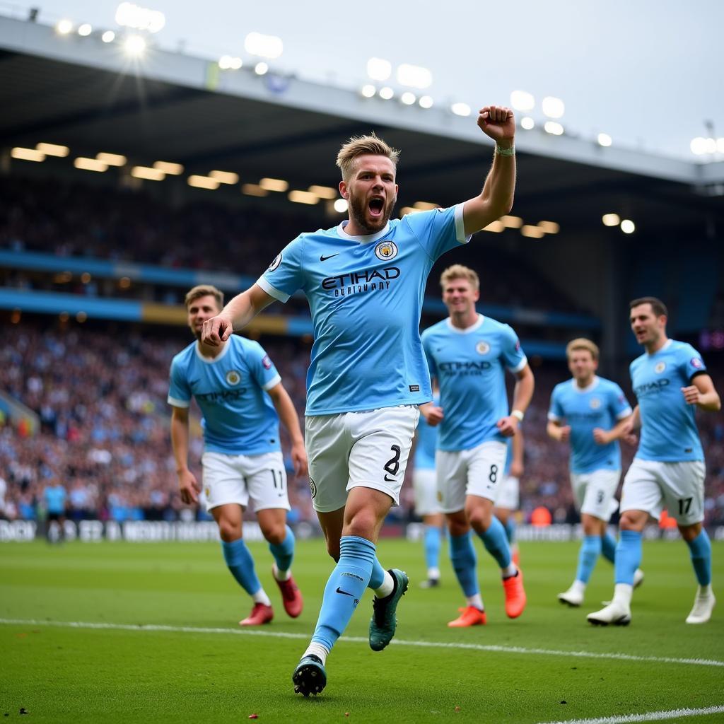 Haaland Celebrating a Goal for Manchester City