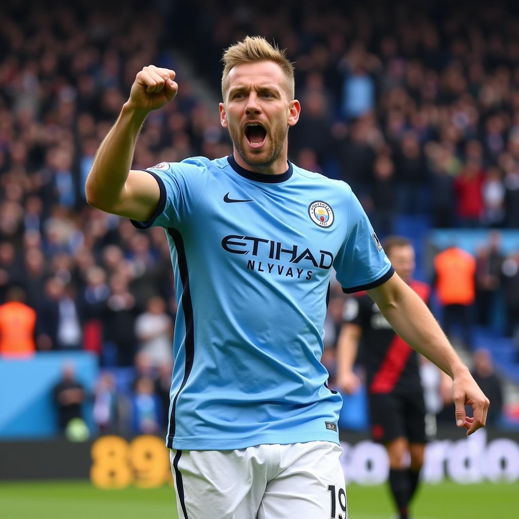 Erling Haaland Celebrating a Goal for Manchester City