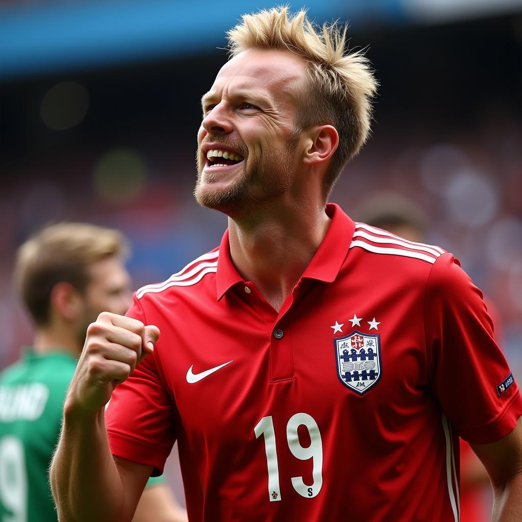 Haaland Celebrating a Goal for Norway