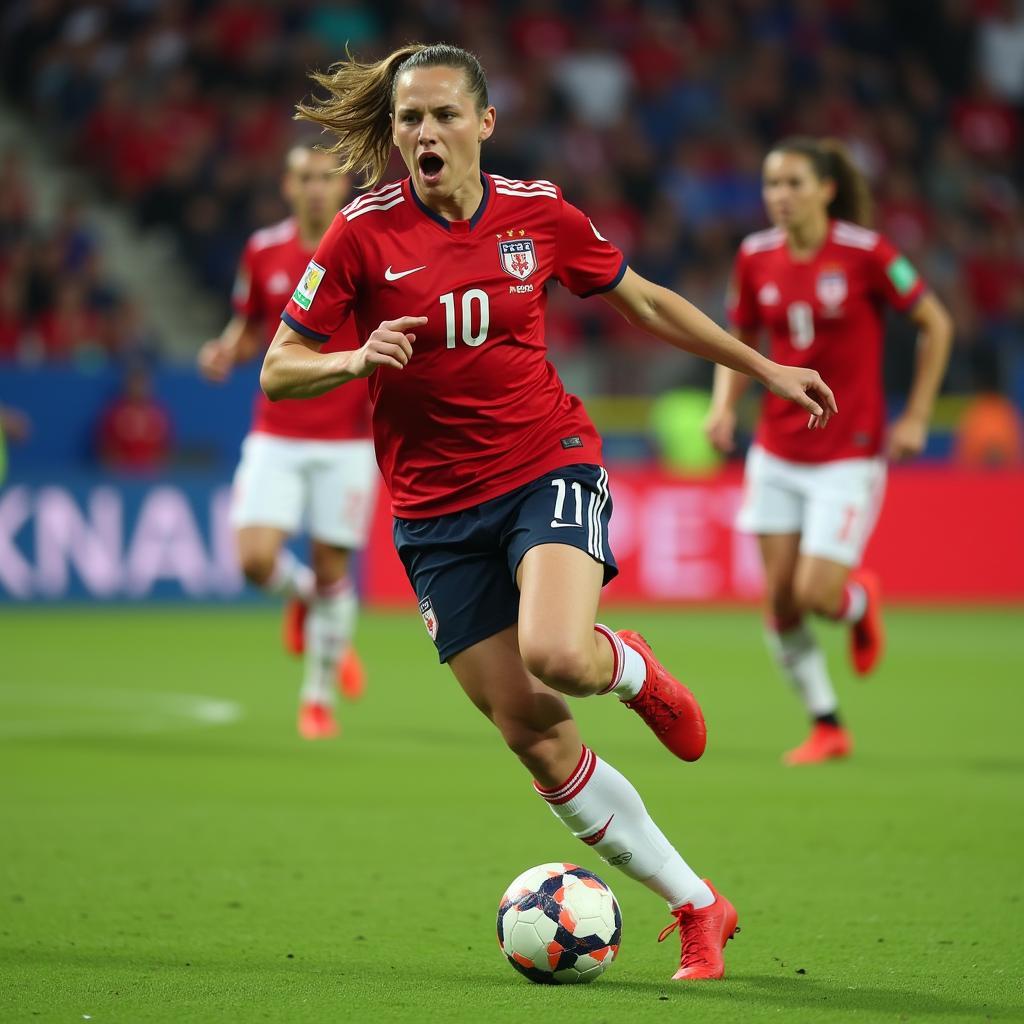 Haaland celebrating a goal for Norway