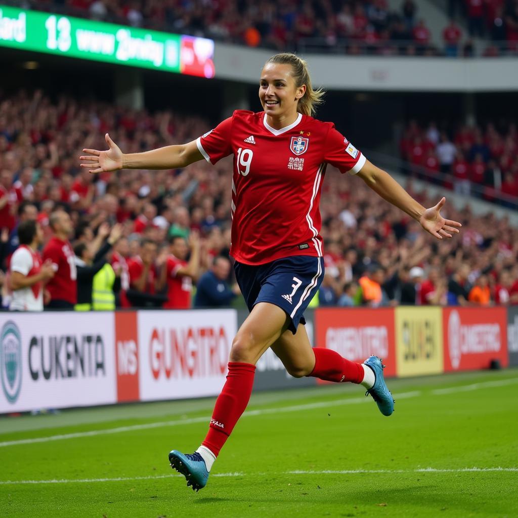 Erling Haaland celebrates a goal for Norway against Gibraltar