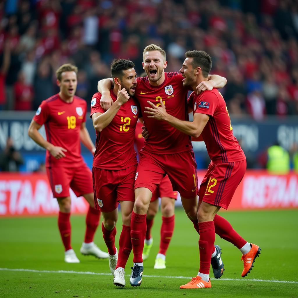 Erling Haaland celebrating a goal for Red Bull Salzburg