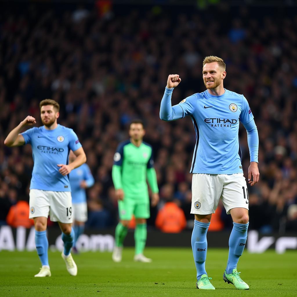 Haaland celebrates scoring against Chelsea