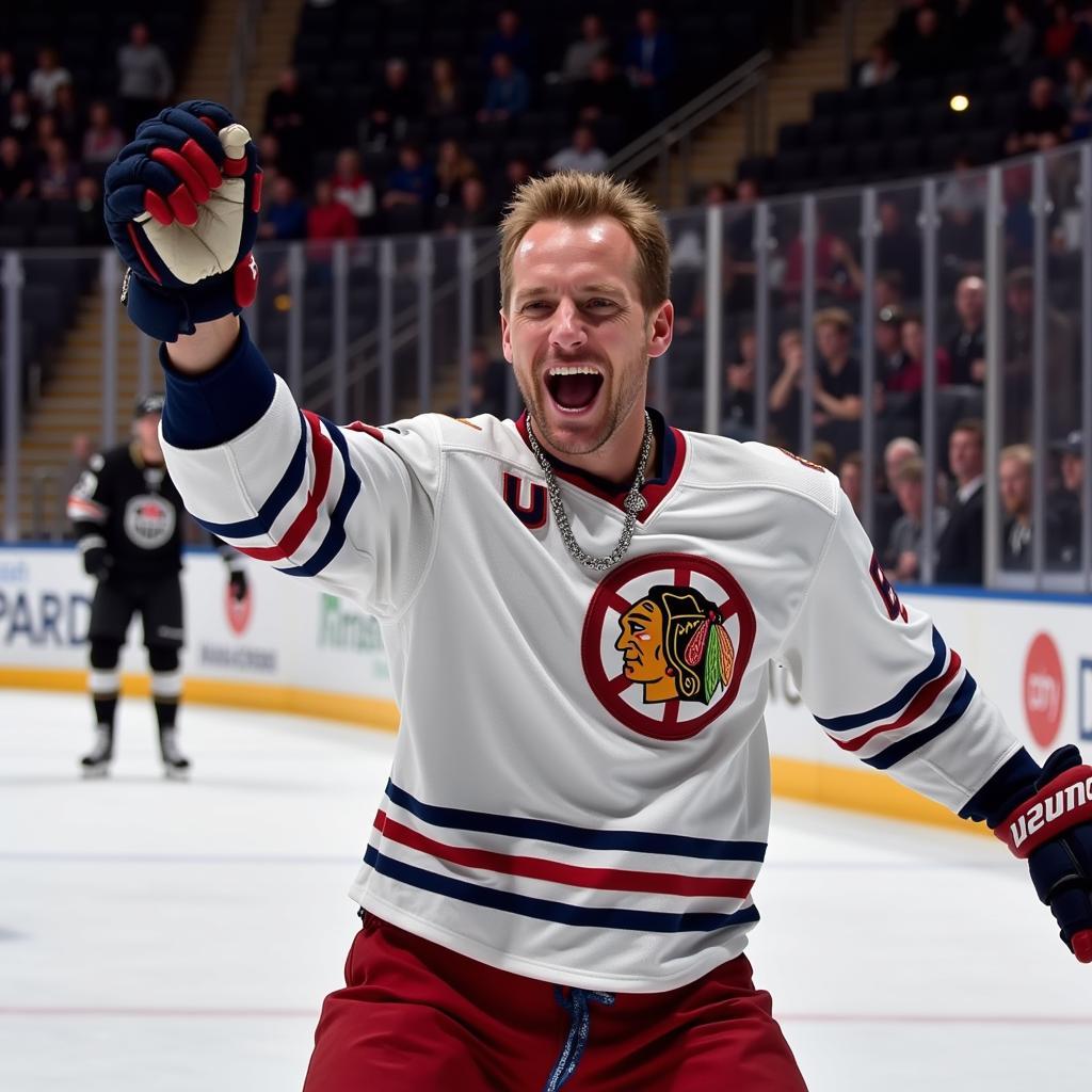 Erling Haaland celebrating a goal while wearing a Tiffany necklace