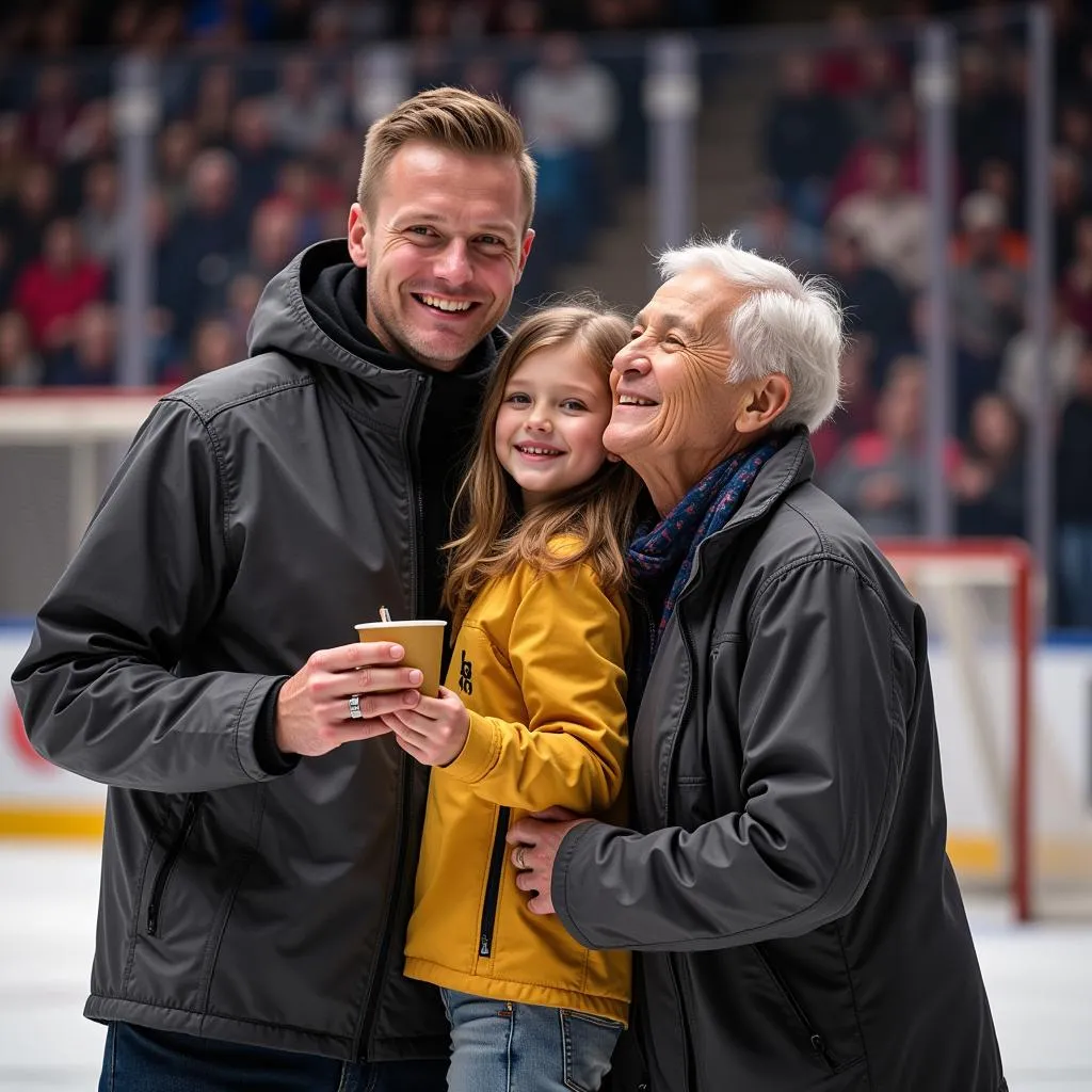 Erling Haaland celebrating a goal with family