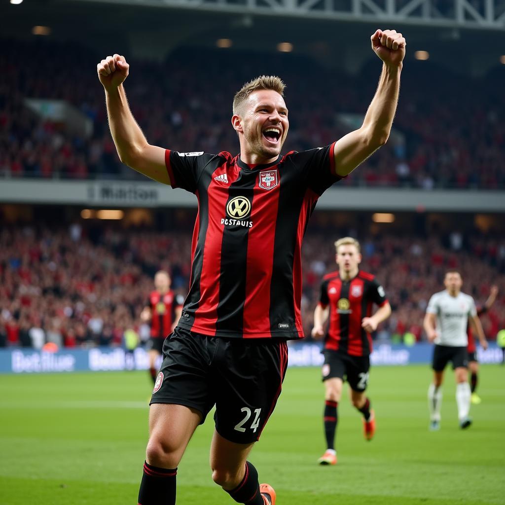 Erling Haaland celebrating a hat trick