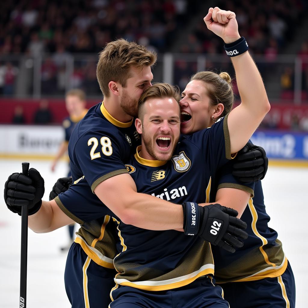 Haaland celebrating his second goal