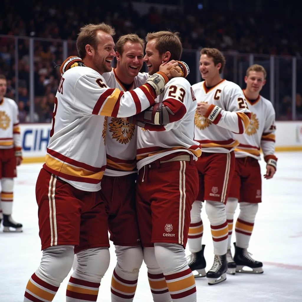 Haaland celebrates a goal with his teammates, highlighting the team spirit despite his individual brilliance.