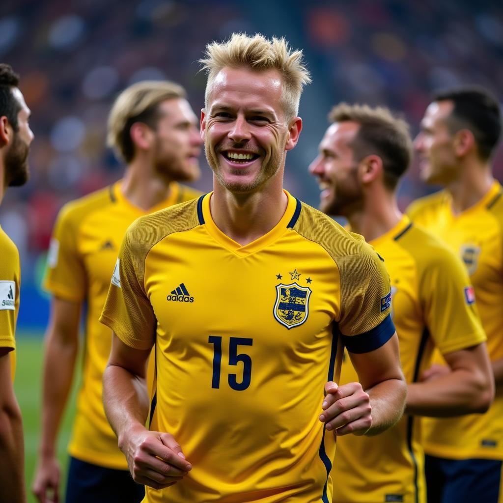 Erling Haaland celebrating with teammates