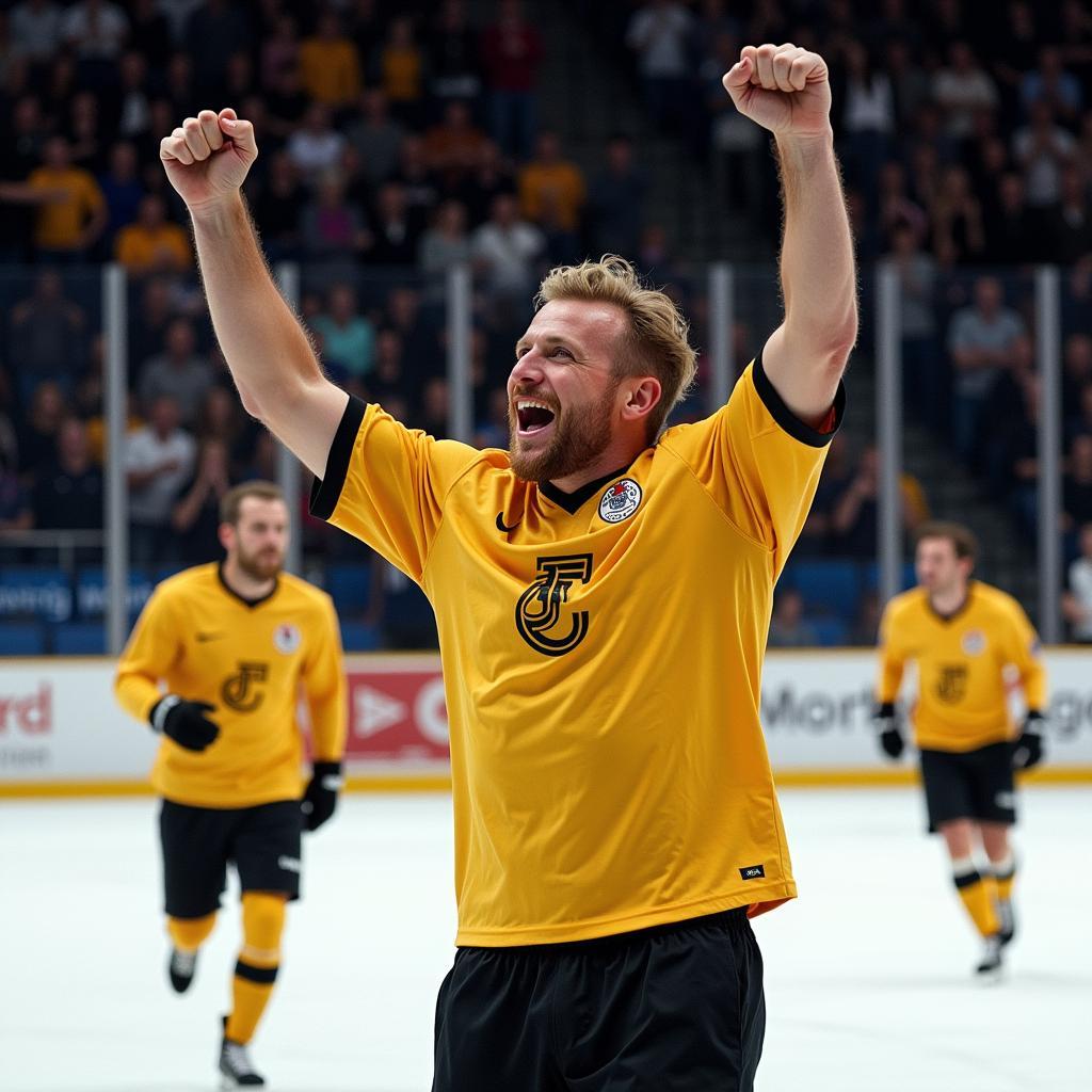 Haaland celebrates a goal