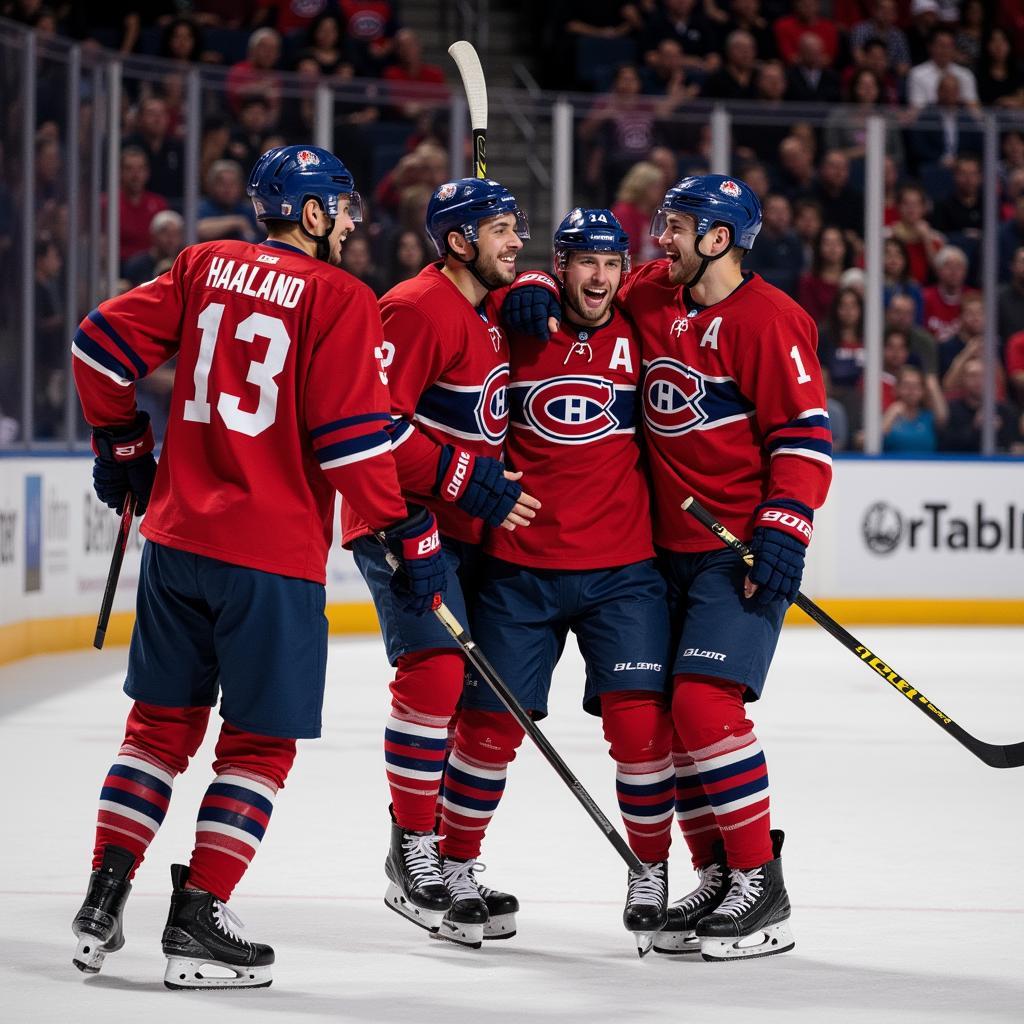 Erling Haaland Goal Celebration with Teammates