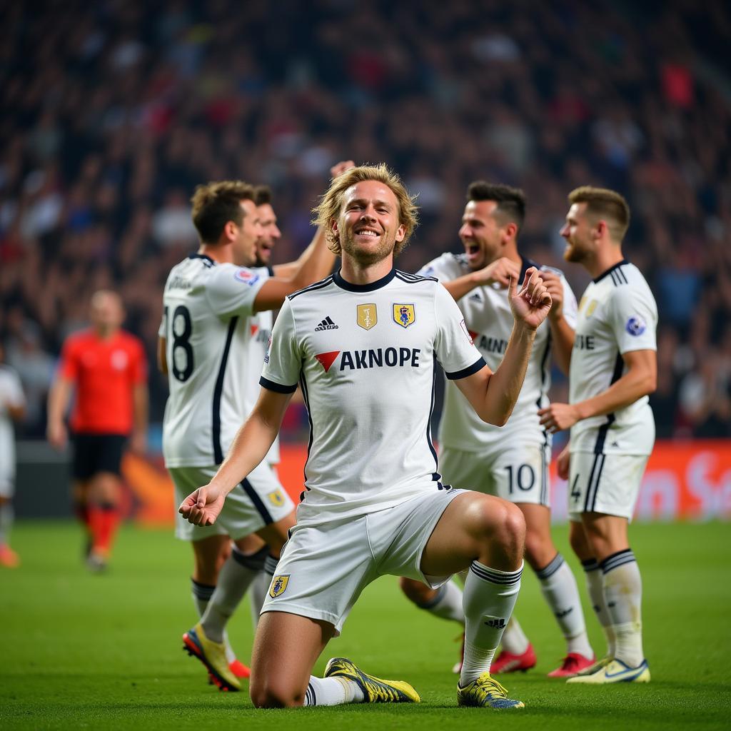 Erling Haaland celebrates a goal