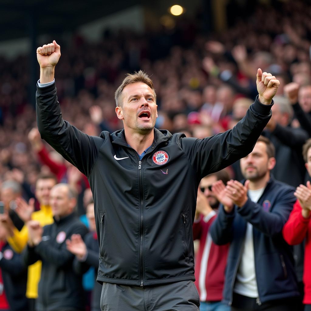 Erling Haaland celebrates a goal with fans