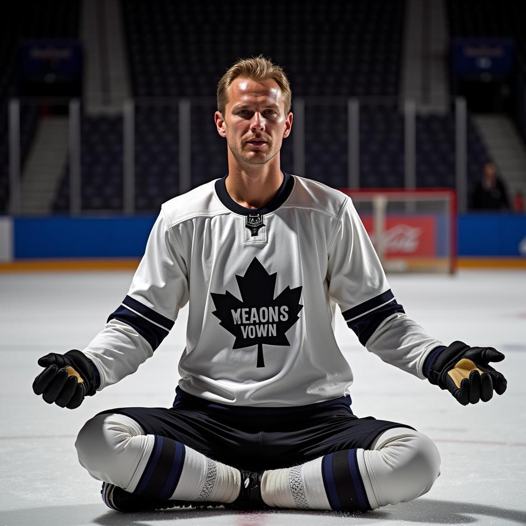 Erling Haaland celebrates a goal with his signature meditation pose