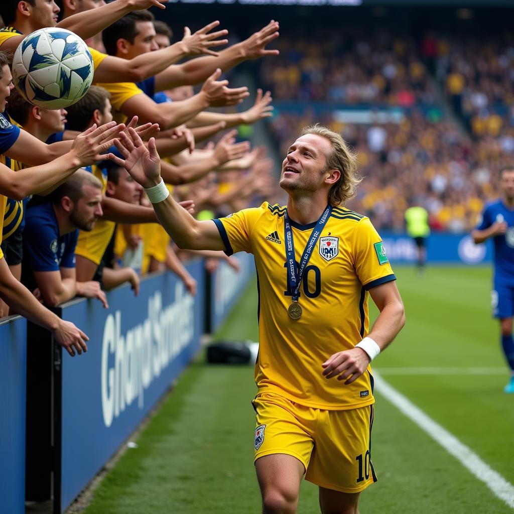 Haaland Celebration with Fans