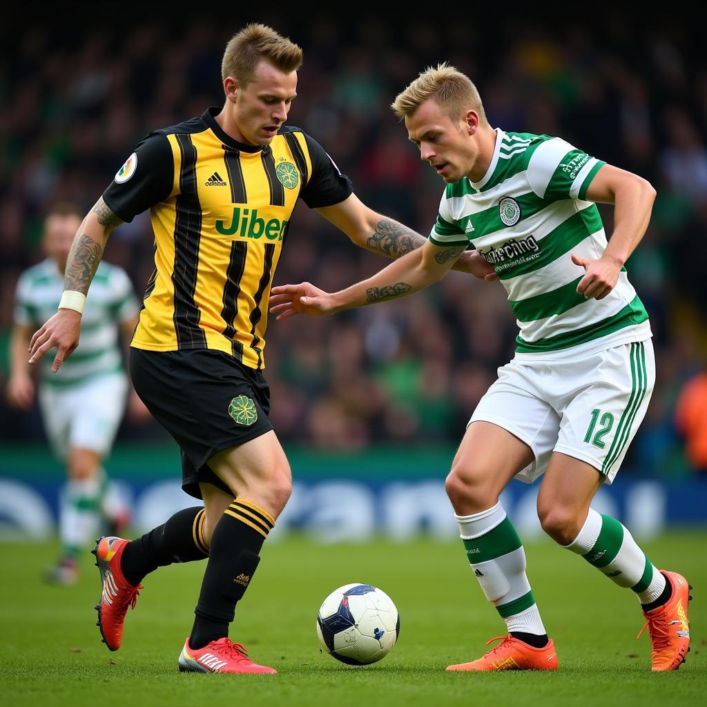 Haaland and Celtic Captain Facing Off