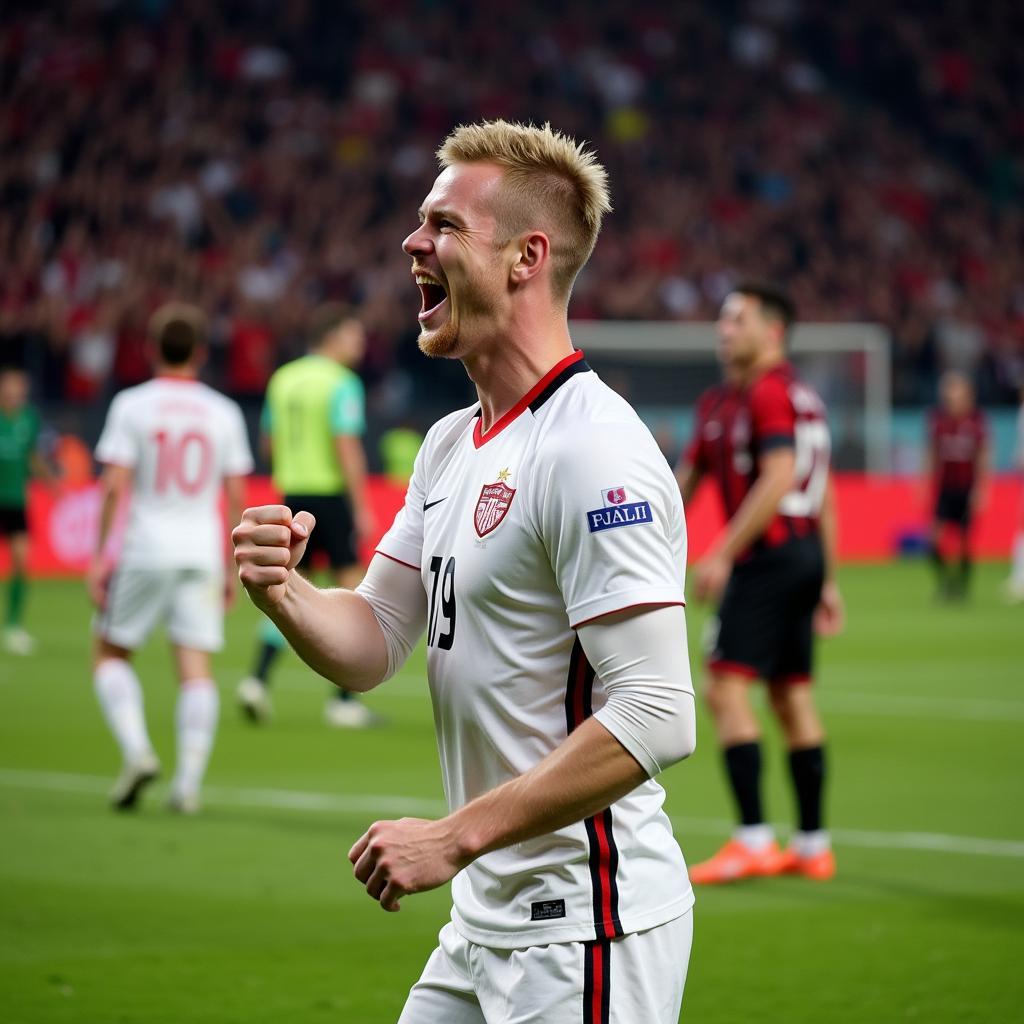 Haaland celebrating a goal in the Champions League