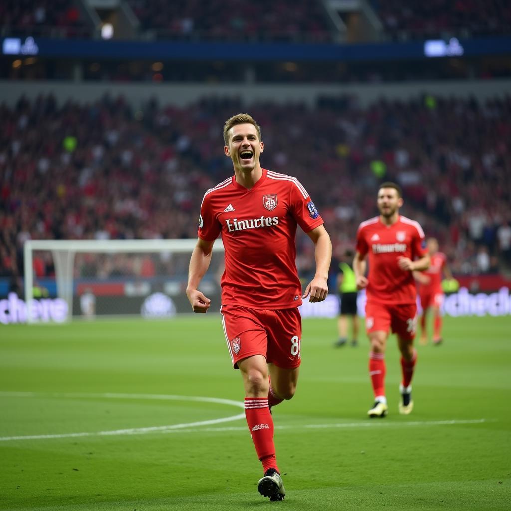 Erling Haaland celebrating a Champions League goal