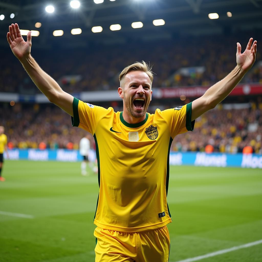 Haaland celebrates a goal in the Champions League