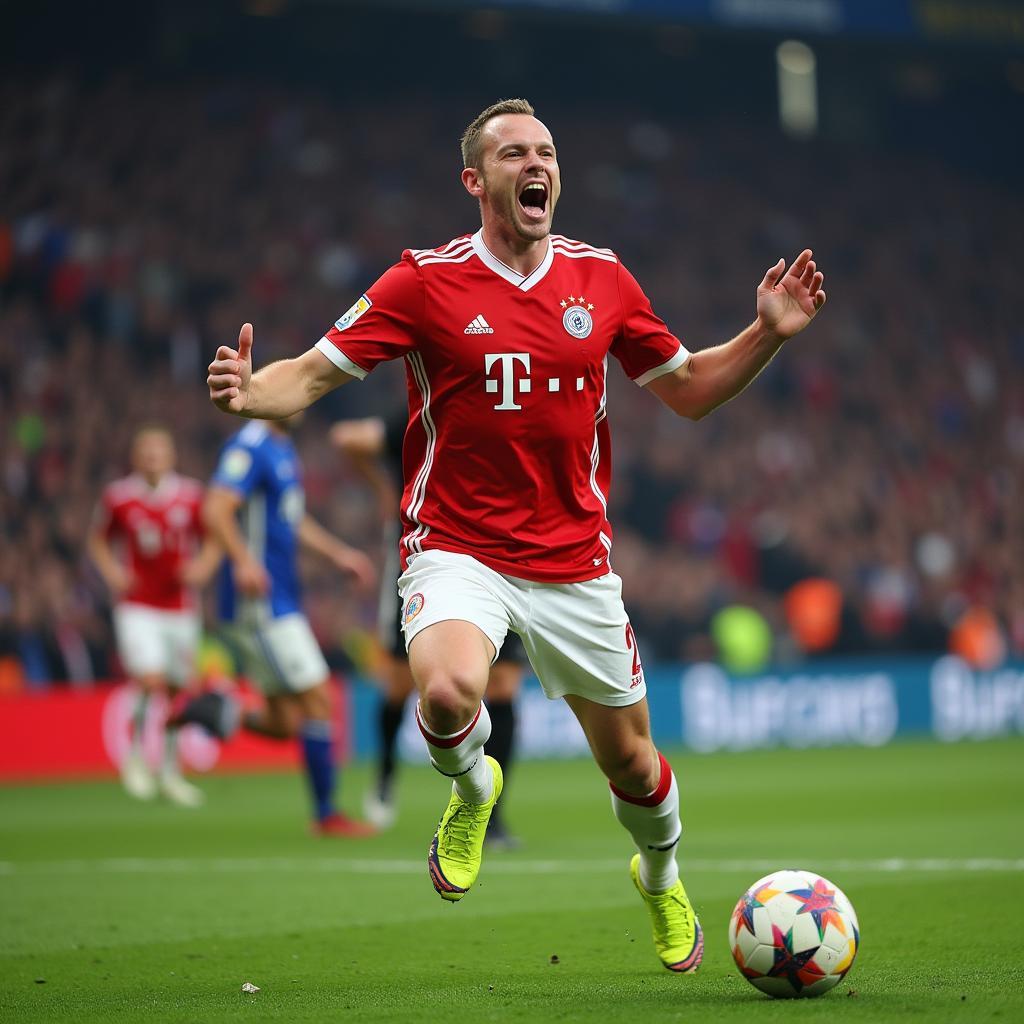 Erling Haaland celebrates a goal in the Champions League.