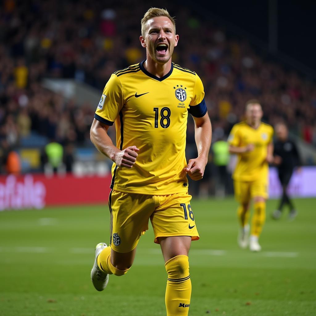 Haaland celebrates a crucial Champions League goal