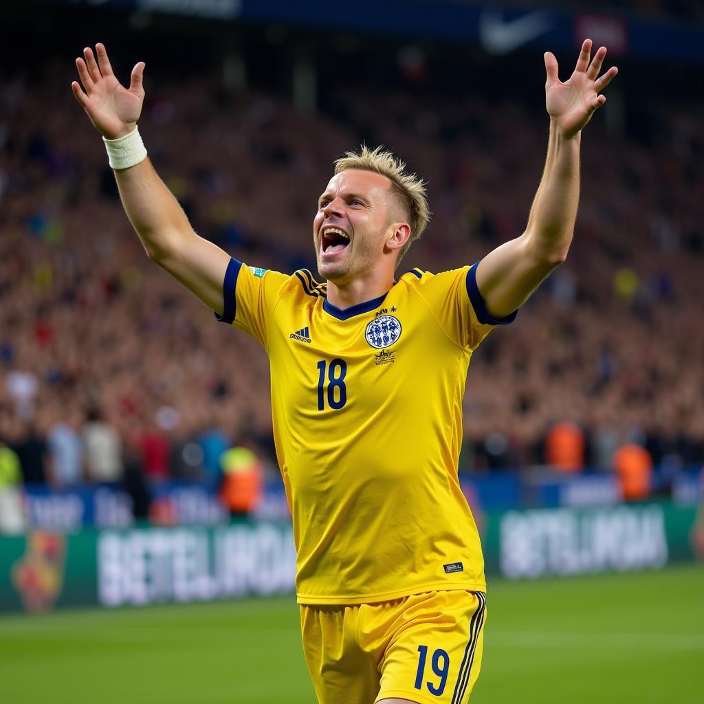 Erling Haaland celebrates a goal in the Champions League