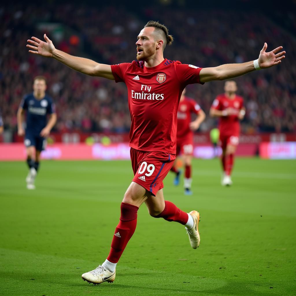 Haaland celebrates a Champions League goal