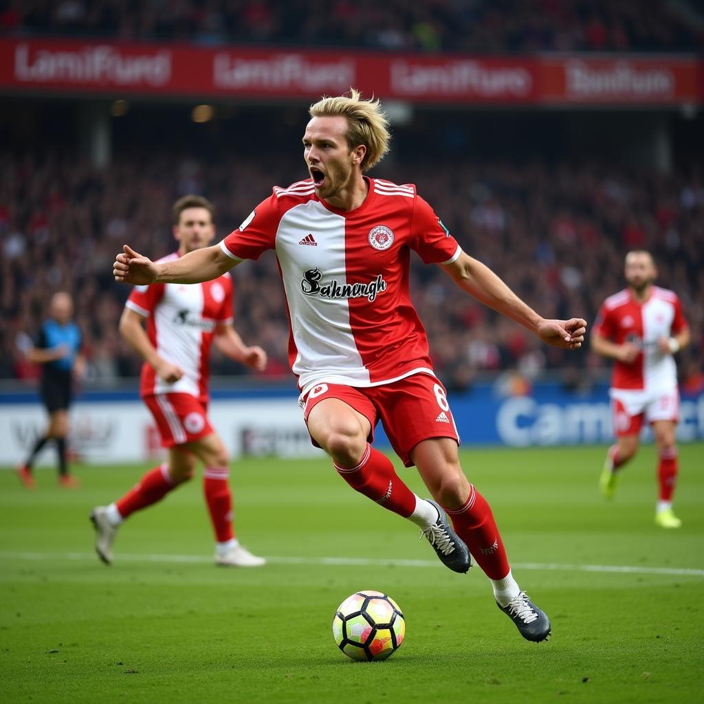 Haaland Champions League Celebration in RB Leipzig Jersey