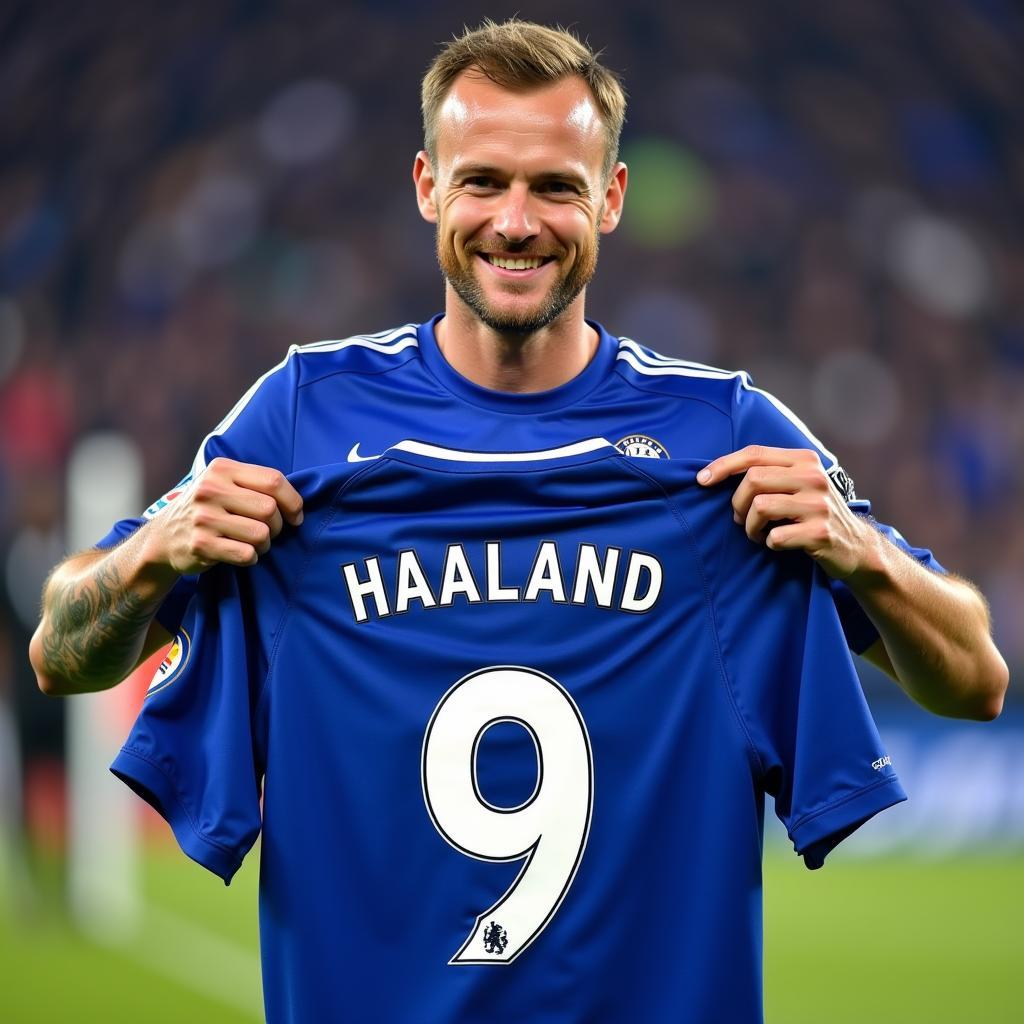 Haaland Chelsea Jersey Celebration