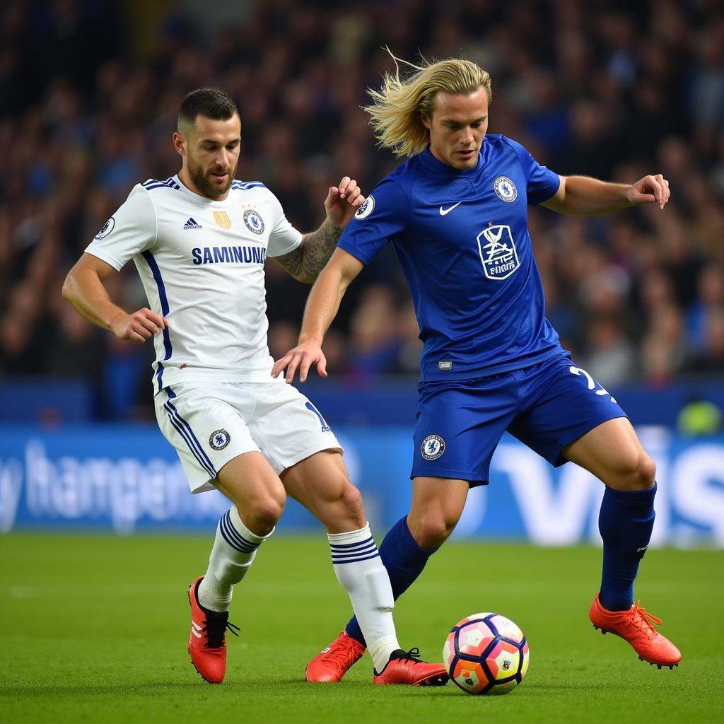 Haaland battling Chelsea's defense