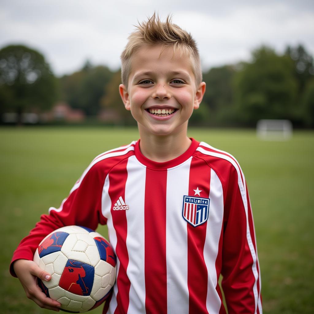 Erling Haaland as a young boy in Norway