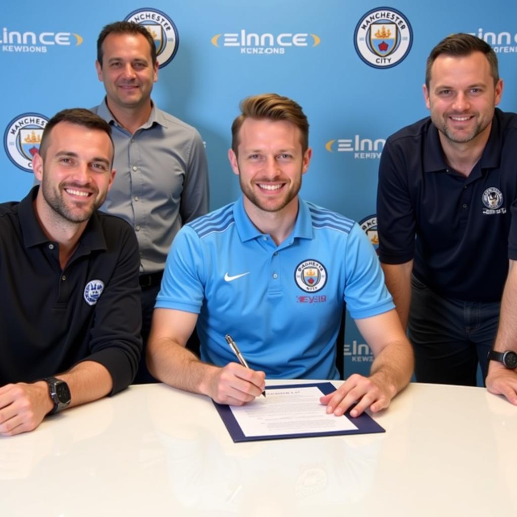 Erling Haaland Signing his Contract with Manchester City