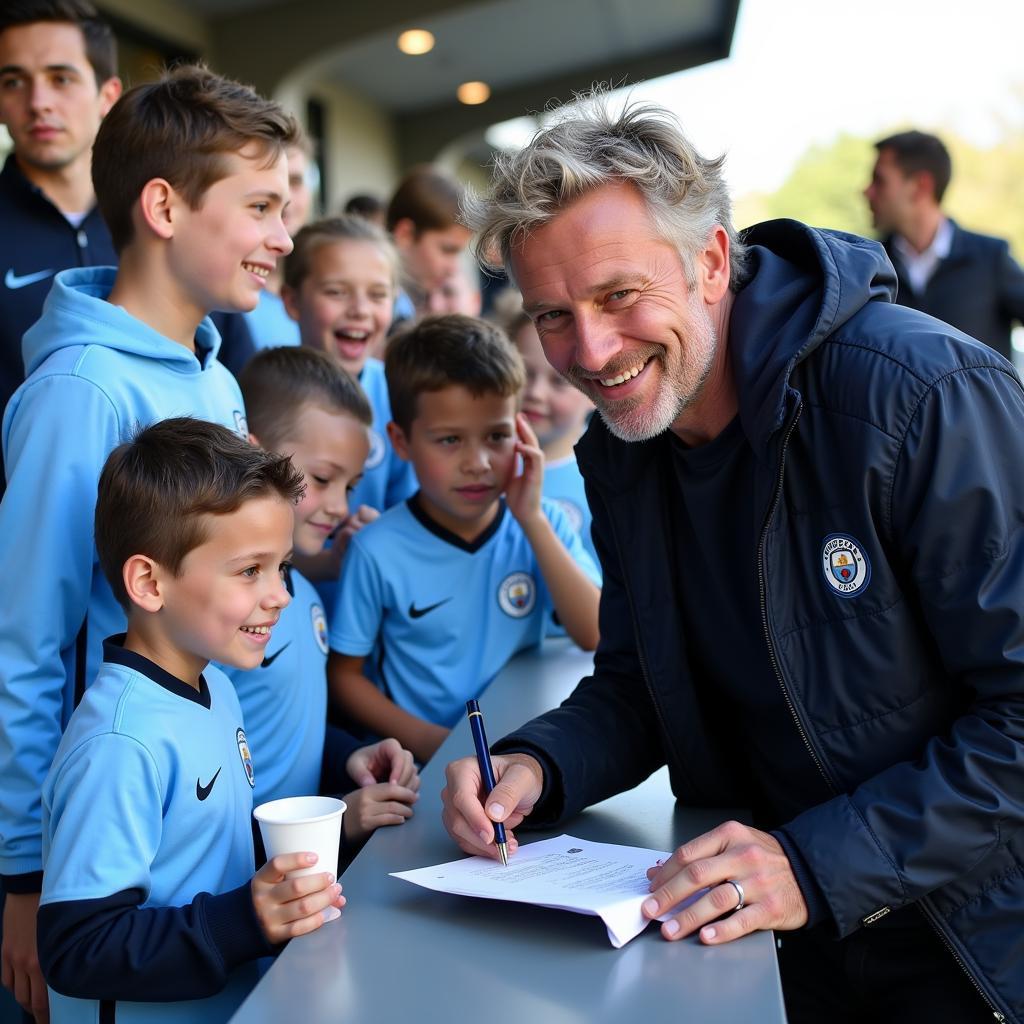 Erling Haaland Meeting Manchester City Fans