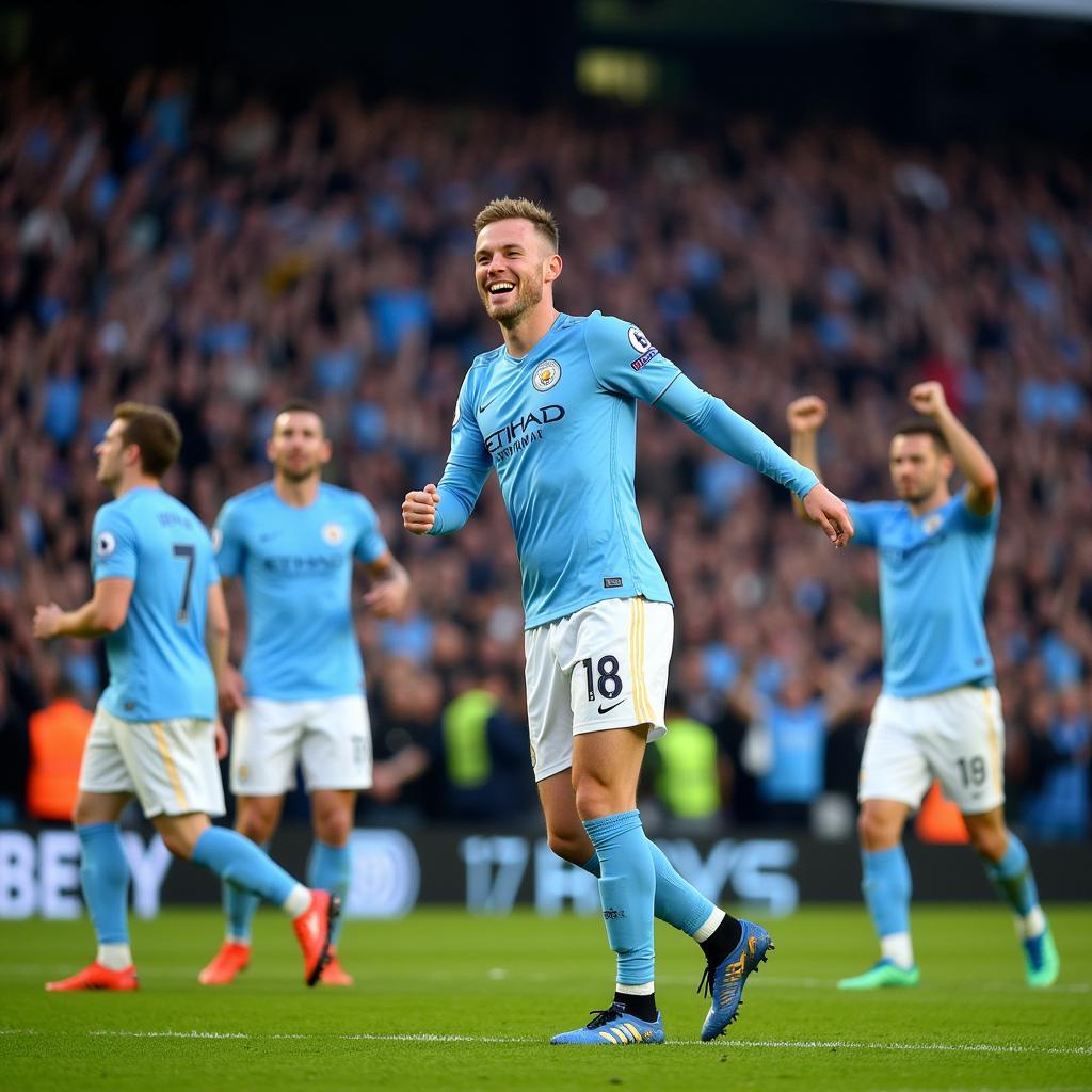 Erling Haaland Celebrating a Goal for Manchester City