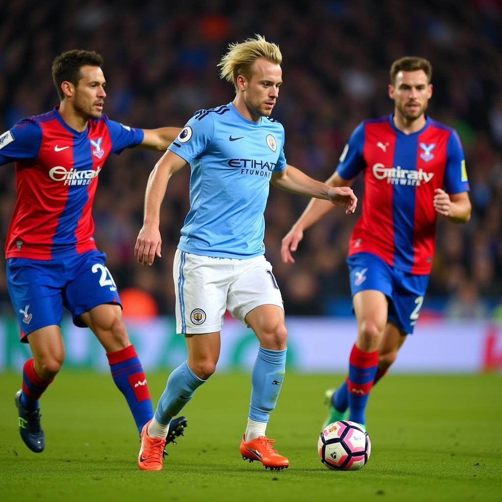 Haaland attacking Crystal Palace defense