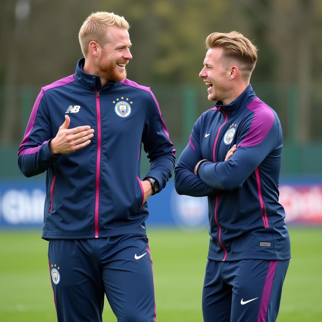 Haaland and De Bruyne in training