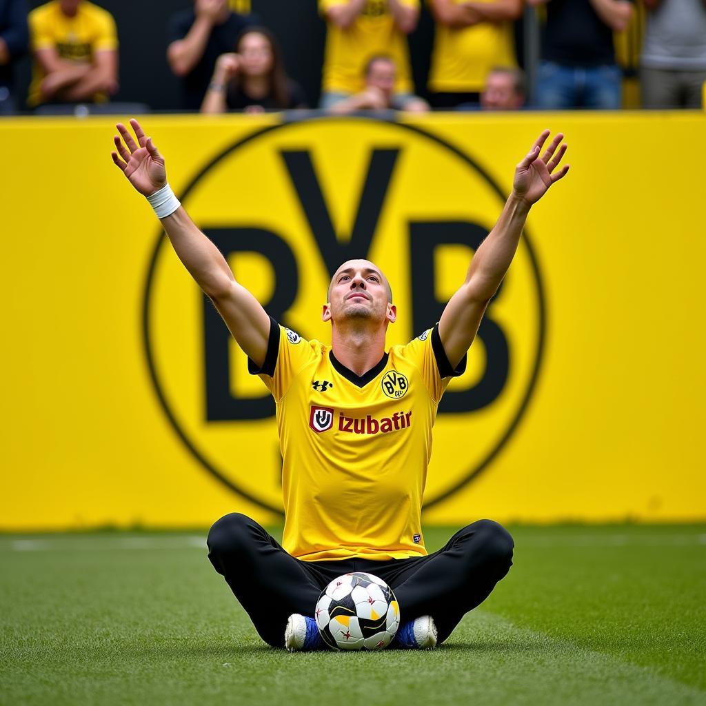 Haaland Celebrating a Goal for Dortmund