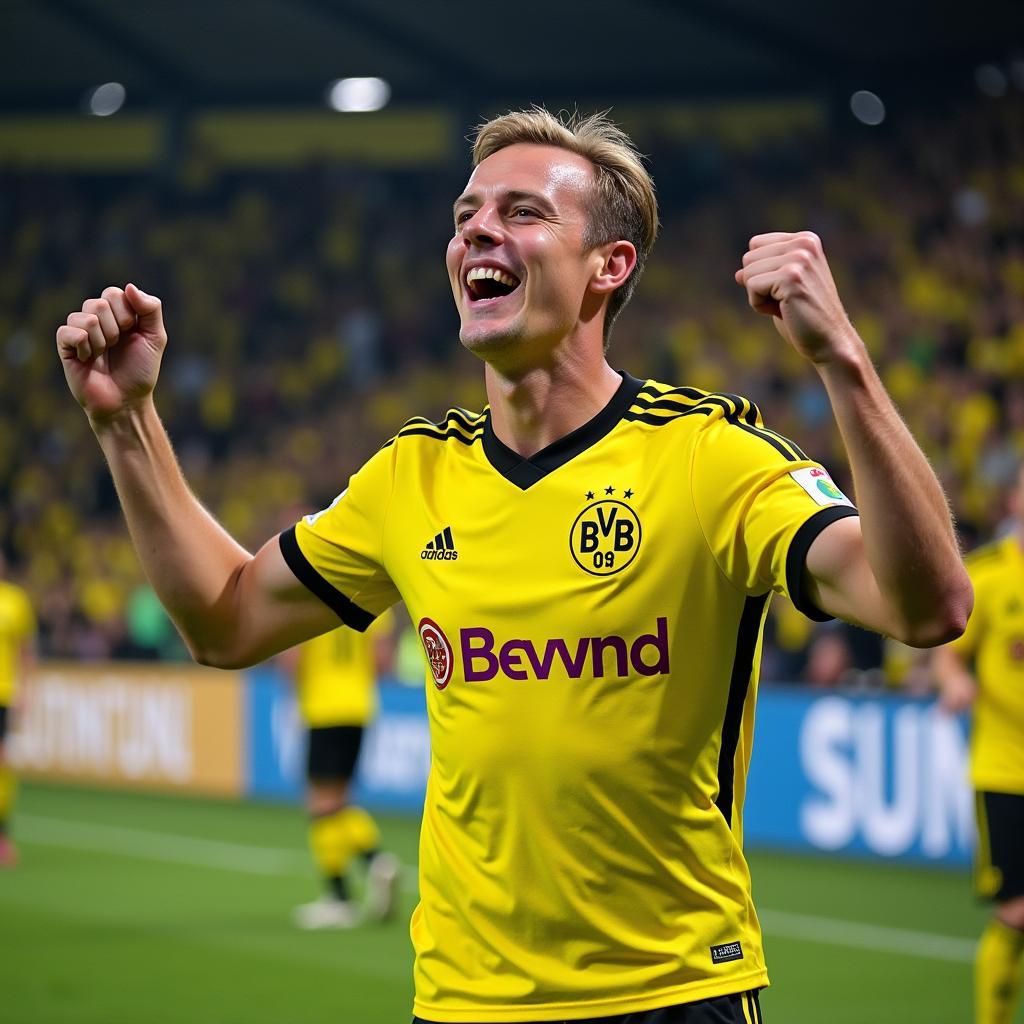 Haaland Celebrating a Goal for Dortmund