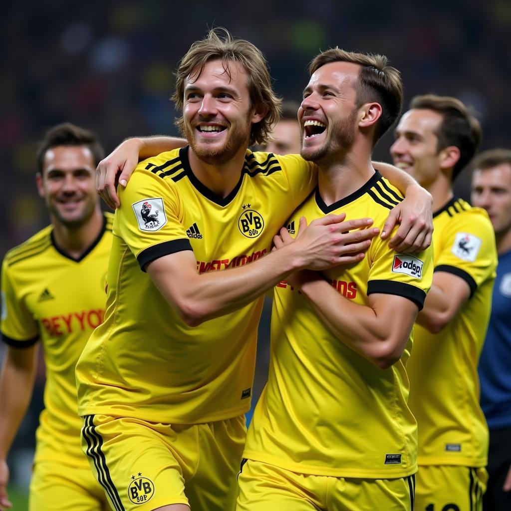 Haaland celebrates a goal for Borussia Dortmund