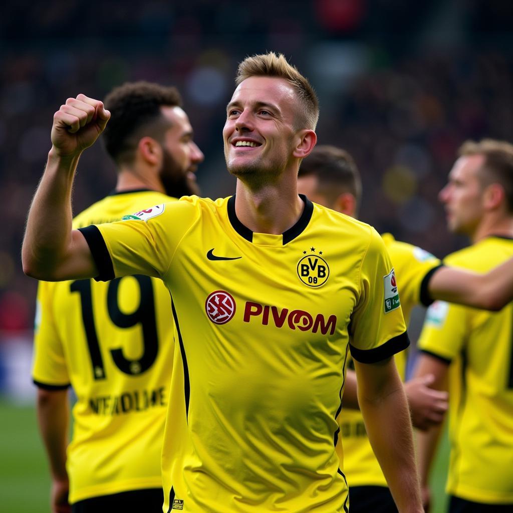 Haaland Celebrating a Goal for Dortmund