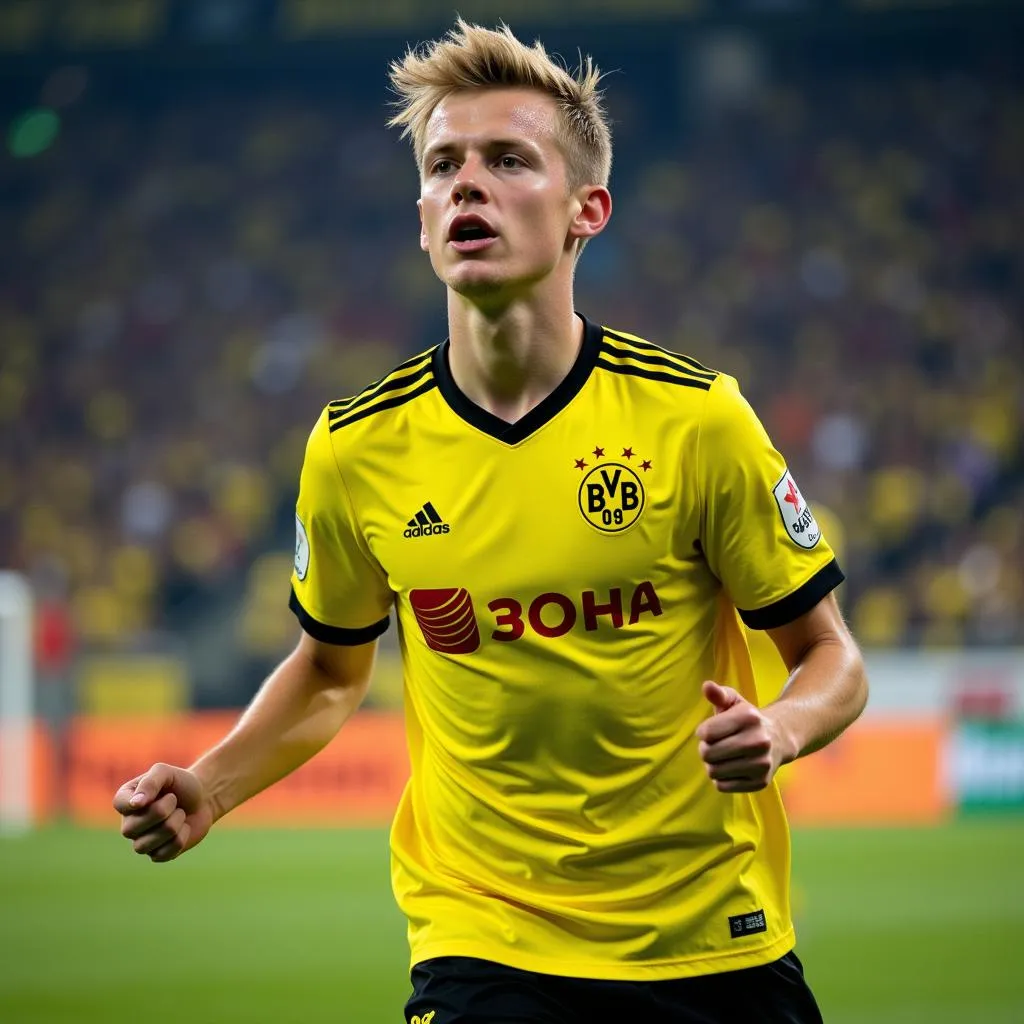 Erling Haaland in his debut match for Borussia Dortmund