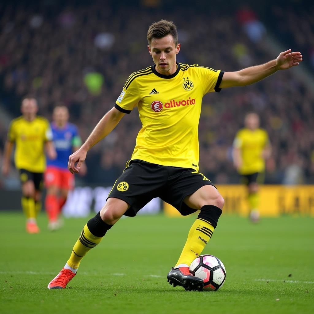 Haaland scoring on his Dortmund debut