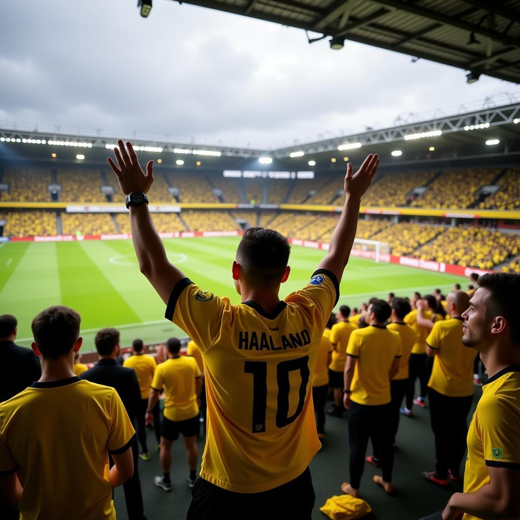 Haaland acknowledges the Dortmund fans