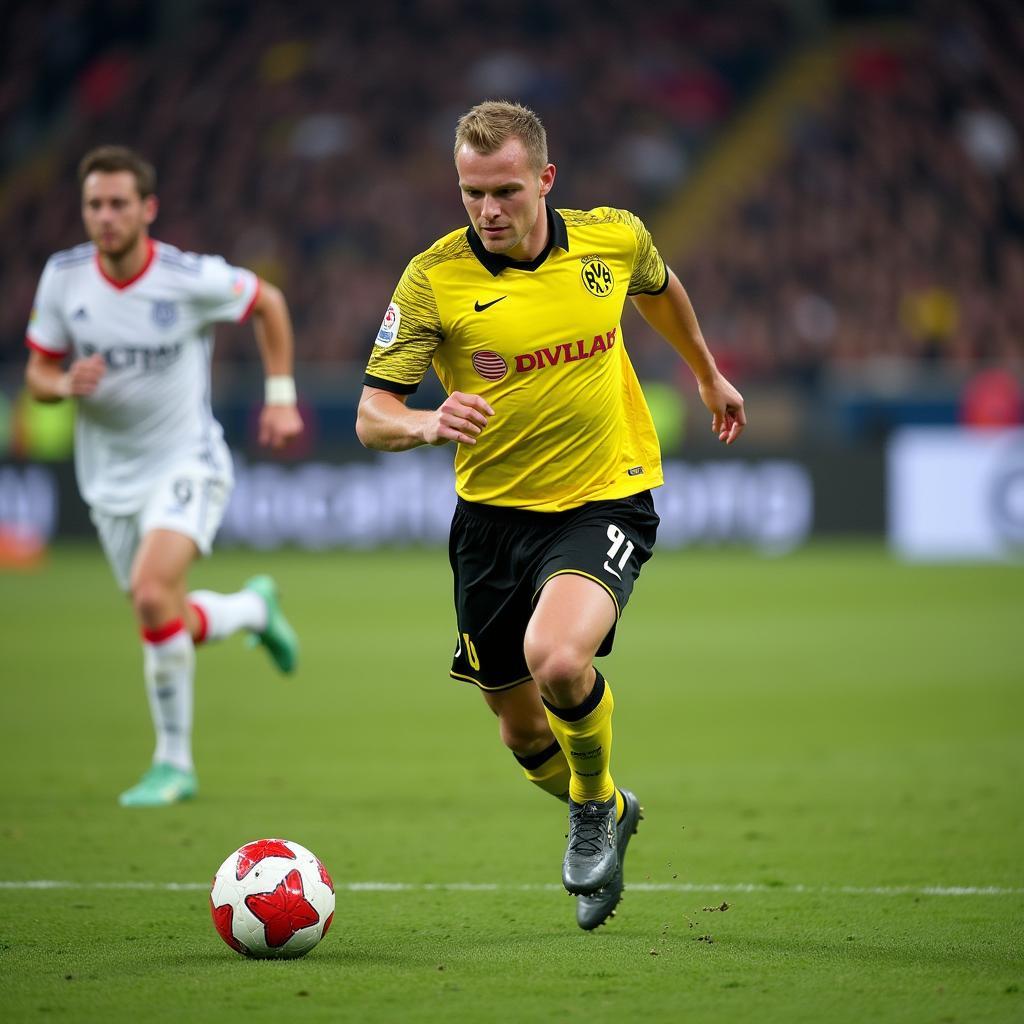 Haaland scores a powerful goal for Dortmund